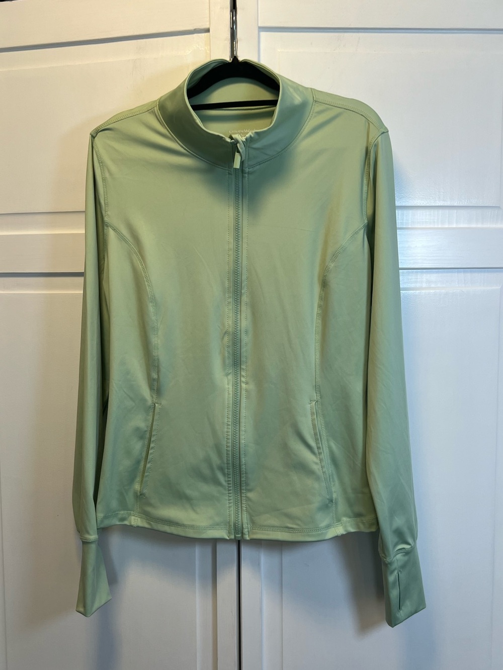 Catherine Malandrino Sport Activewear Sage Green Full-Zip Jacket Size Large